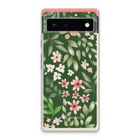 Botanical green sweet flower heaven: Google Pixel 6 Transparant Hoesje