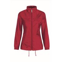 B&C Windbreaker - rood - Sirocco windjas - met capuchon - dames B&C Windbreaker - rood - Sirocco windjas - met capuchon - dames
