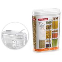 Voorraadbus met strooi deksel - 4x stuks - 1,5 liter - kunststof