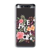 Hello in flowers: Samsung Galaxy A80 Transparant Hoesje