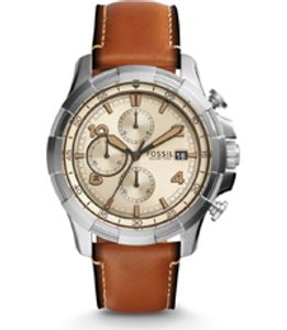 Horlogeband Fossil FS5130 Leder Bruin 22mm
