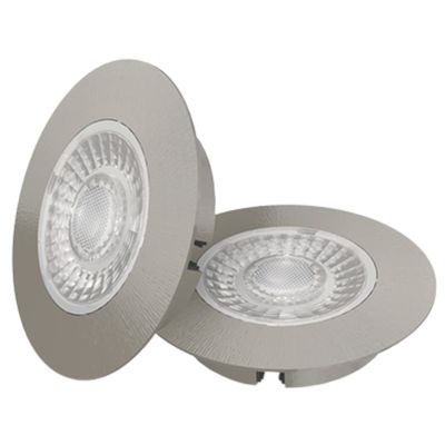 LED Cabiled Downlight dimbaar set 2x4W 2700K geborsteld chroom IP44