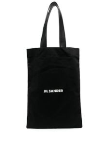 Jil Sander sac à main à logo imprimé - Noir