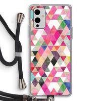Gekleurde driehoekjes: OnePlus 9 Transparant Hoesje met koord