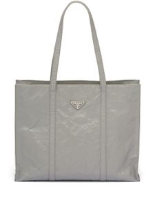 Prada grand sac cabas en cuir - Gris