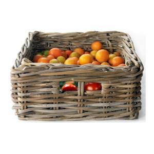 Opbergmand - bruin - 45 x 36 x 15 cm - rotan - gevlochten riet - mand - opbergen