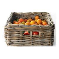 Opbergmand - bruin - 45 x 36 x 15 cm - rotan - gevlochten riet - mand - opbergen