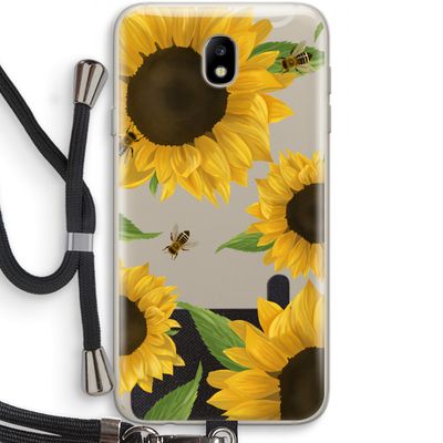 Sunflower and bees: Samsung Galaxy J7 (2017) Transparant Hoesje met koord