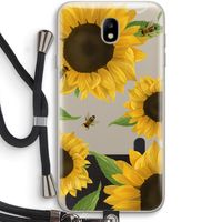 Sunflower and bees: Samsung Galaxy J7 (2017) Transparant Hoesje met koord
