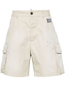 DSQUARED2 short cargo à effet taches de peinture - Tons neutres