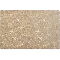 Zeller placemat - 6x - gevlochten - glanzend goud - rechthoekig - 30 x 45 cm