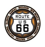 Route 66 Relief Metalen Bord - Ø30cm