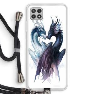 Yin Yang Dragons: Samsung Galaxy A22 4G Transparant Hoesje met koord