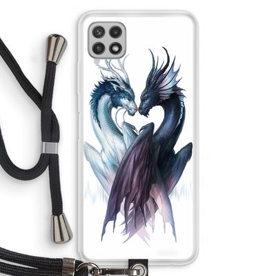 Yin Yang Dragons: Samsung Galaxy A22 4G Transparant Hoesje met koord