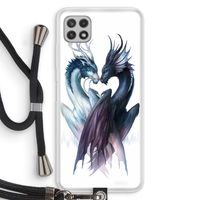 Yin Yang Dragons: Samsung Galaxy A22 4G Transparant Hoesje met koord