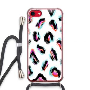 Cheetah color: iPhone SE 2020 Transparant Hoesje met koord