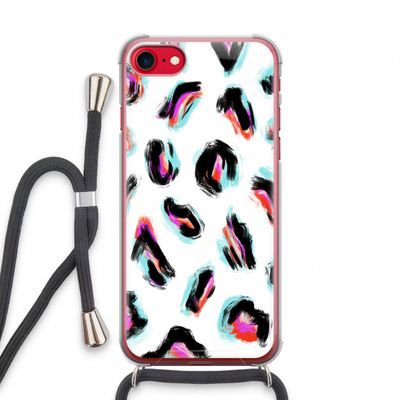 Cheetah color: iPhone SE 2020 Transparant Hoesje met koord