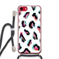 Cheetah color: iPhone SE 2020 Transparant Hoesje met koord