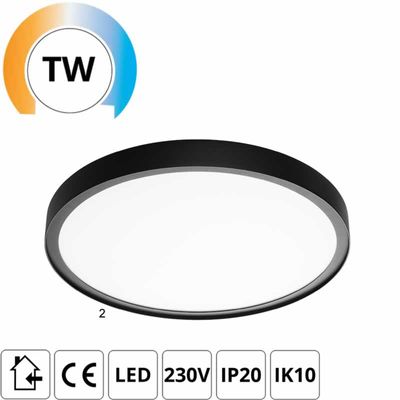 SG rond armatuur Disc 480 zwart Tunable 2700-6000K 36W 3770 lumen dimbaar lichtkleur instelbaar