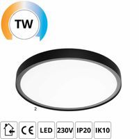 SG rond armatuur Disc 480 zwart Tunable 2700-6000K 36W 3770 lumen dimbaar lichtkleur instelbaar