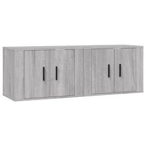 The Living Store TV Wandmeubel - naam - TV-kast - 57x34.5x40 cm - grijs sonoma eiken - Voldoende opbergruimte