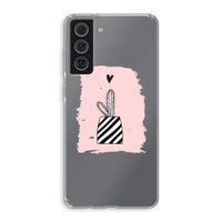 Zwart-wit cactus: Samsung Galaxy S21 FE Transparant Hoesje