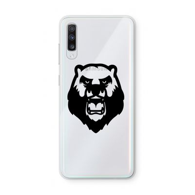 Angry Bear (black): Samsung Galaxy A70 Transparant Hoesje