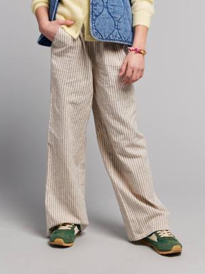 Wijde broek voor meisjes beige, gestreept Wijde broek voor meisjes beige, gestreept