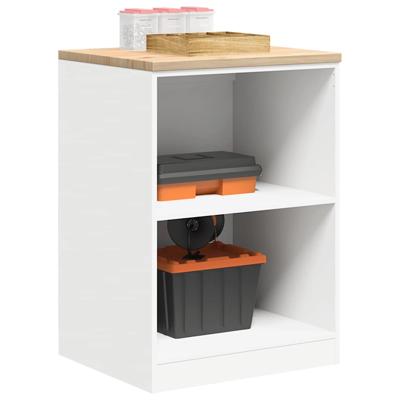 Garagekast 60x51x85 cm massief grenenhout wit