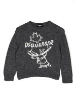 DSQUARED2 KIDS pull à logo en intarsia - Gris - thumbnail