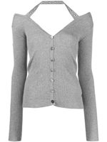 Blumarine cardigan nervuré à dos nu - Gris - thumbnail