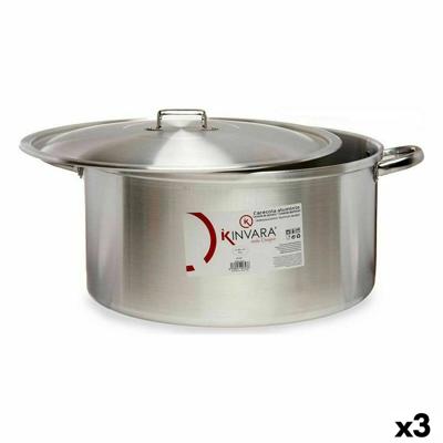 Kookpot met Deksel Kinvara 100015 100015 Zilverkleurig 53 x 24 x 43 cm (3 Stuks)