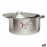 Kookpot met Deksel Kinvara 100015 100015 Zilverkleurig 53 x 24 x 43 cm (3 Stuks)