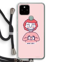 Hartje: Pixel 5 Transparant Hoesje met koord