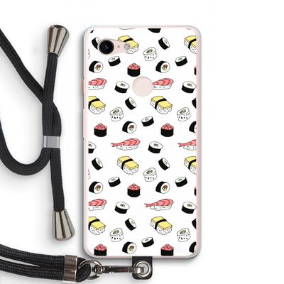 Sushi time: Pixel 3 XL Transparant Hoesje met koord