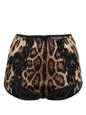 Dolce & Gabbana culotte imprimée à taille haute - Noir