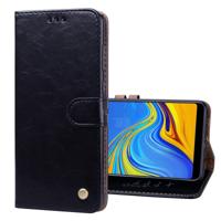 Zakelijke stijl olie Wax textuur horizontale Flip leren Case voor Samsung Galaxy A9 (2018) / A9s met houder & Card Slots & portefeuille c(Black)
