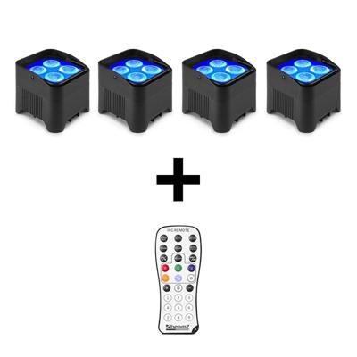 BeamZ 4x BBP94W verticale LED par op accu RGBWA+UV WDMX