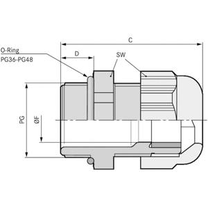 LAPP 53015090 Wartel PG48 Polyamide Zilver-grijs (RAL 7001) 5 stuk(s)