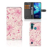Motorola G8 Power Lite Hoesje Pink Flowers