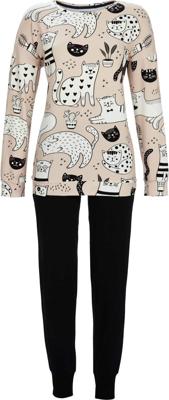 Katoenen pyjama katten Ringella