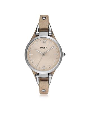 Fossil Dames Georgia lederen horloge met drie wijzers ES2830