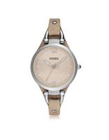 Fossil Dames Georgia lederen horloge met drie wijzers ES2830