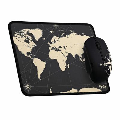 Gaming Muis en Mat T'NB TNB TRAVEL Zwart Wereldkaart