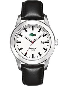 Lacoste horlogeband 2010482 / LC-11-1-14-0177 Leder Zwart 22mm + zwart stiksel