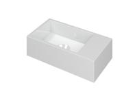 INK Fontein Versus Zonder Kraangat Rechts Polystone Glans Wit 36x18x9 cm