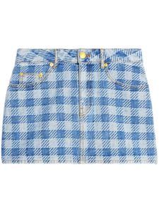 AMI Paris minijupe en jean à carreaux - Bleu