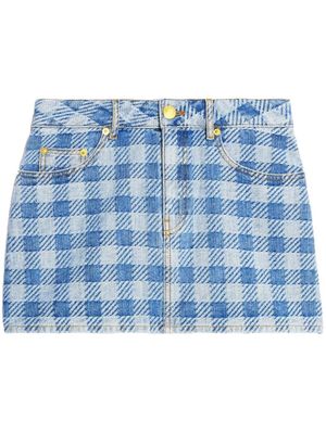 AMI Paris minijupe en jean à carreaux - Bleu