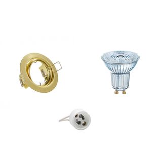 LED Spot Set - LEDVANCE Parathom PAR16 930 36D - GU10 Fitting - Dimbaar - Inbouw Rond - Mat Goud - 3.7W - Warm Wit 3000K - Kantelbaar Ø83mm