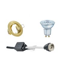 LED Spot Set - LEDVANCE Parathom PAR16 930 36D - GU10 Fitting - Dimbaar - Inbouw Rond - Mat Goud - 3.7W - Warm Wit 3000K - Kantelbaar Ø83mm - thumbnail